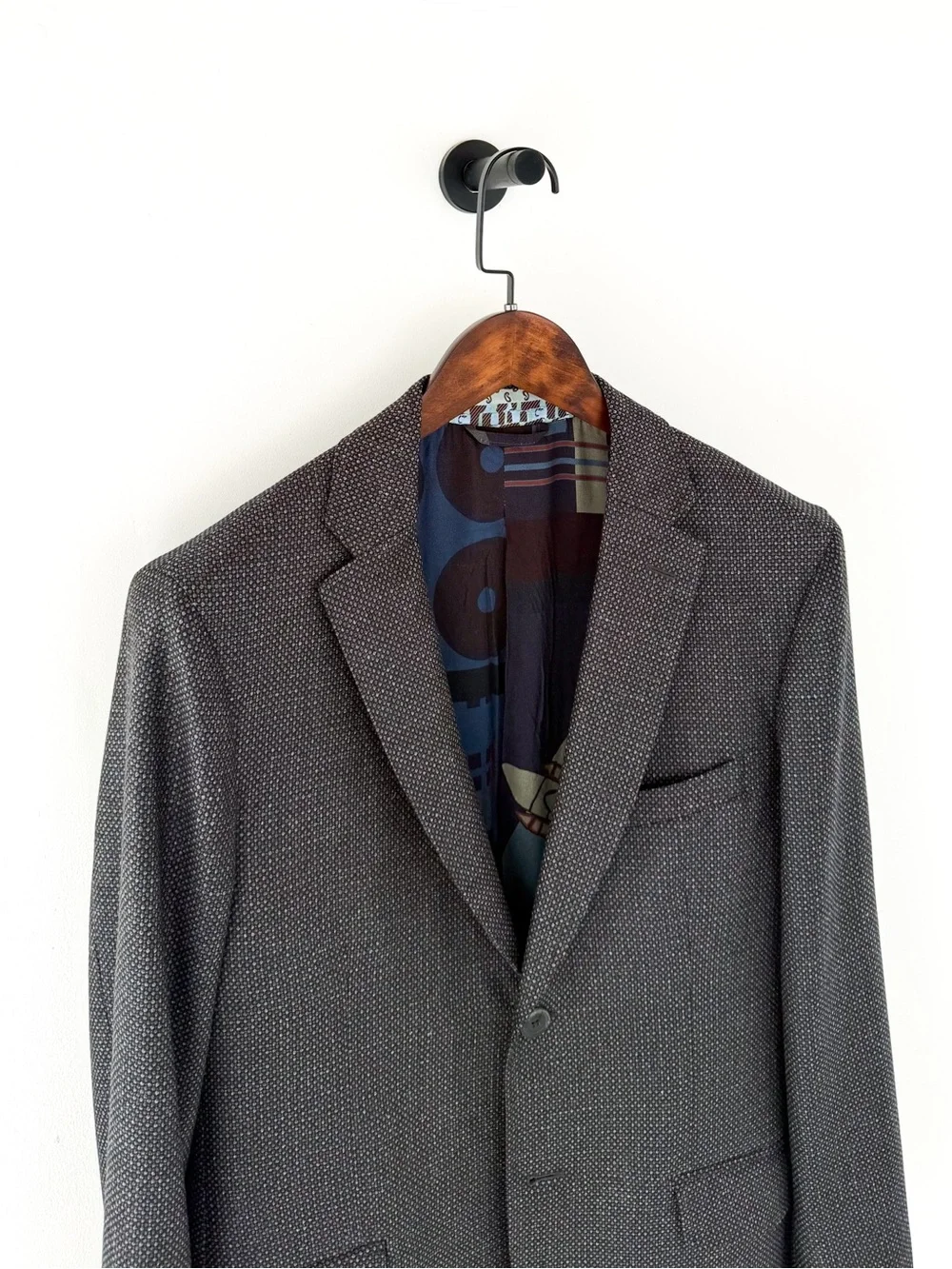 NEW Etro SIlk Wool Blazer Men's Dark Green Blue Black Textured Sport Coat 40R